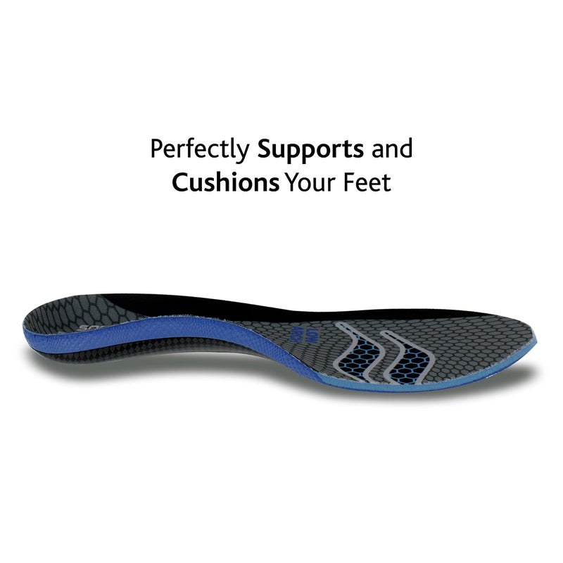 Sof Sole Men's Low Arch Unisex FIT Support Insoles, Grey, Women's 13-14/Men's 11-12 - Image 3